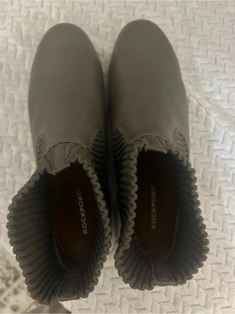 Womens Slip-On Knit-Collar Casual Sneakers - Charcoal